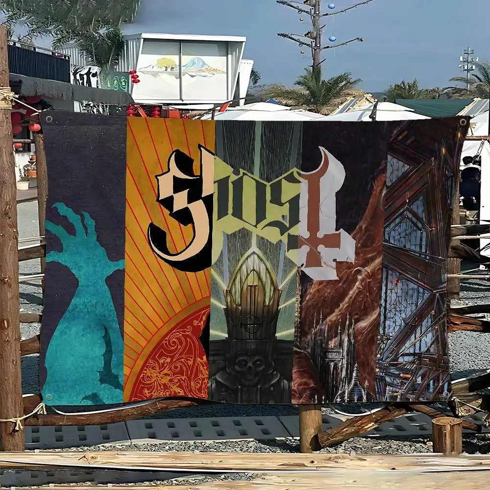 Ghost B.C. Band Retro Flags Multiple Choice Living Studio Booth Interior Decoration Banner