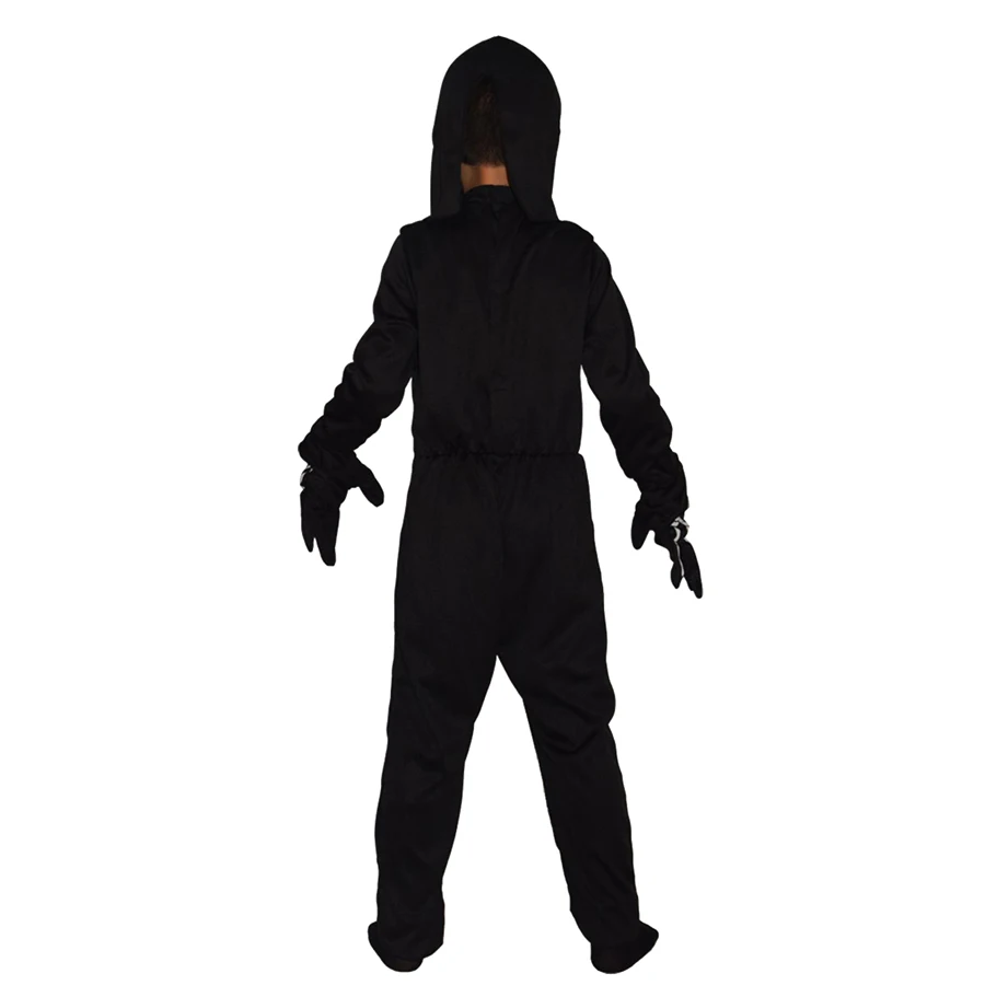 Crianças traje de halloween esqueleto crânio cosplay macacão fantasma osso assustador esqueleto roupas halloween carnaval trajes para a criança