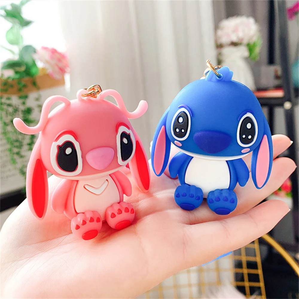 Disney-Stitch Figure Butter Keyring, Ornements de voiture suspendus, Porte-clés mignon, Sac Kawaii, Cadeau d'anniversaire pour un ami, Nouveau