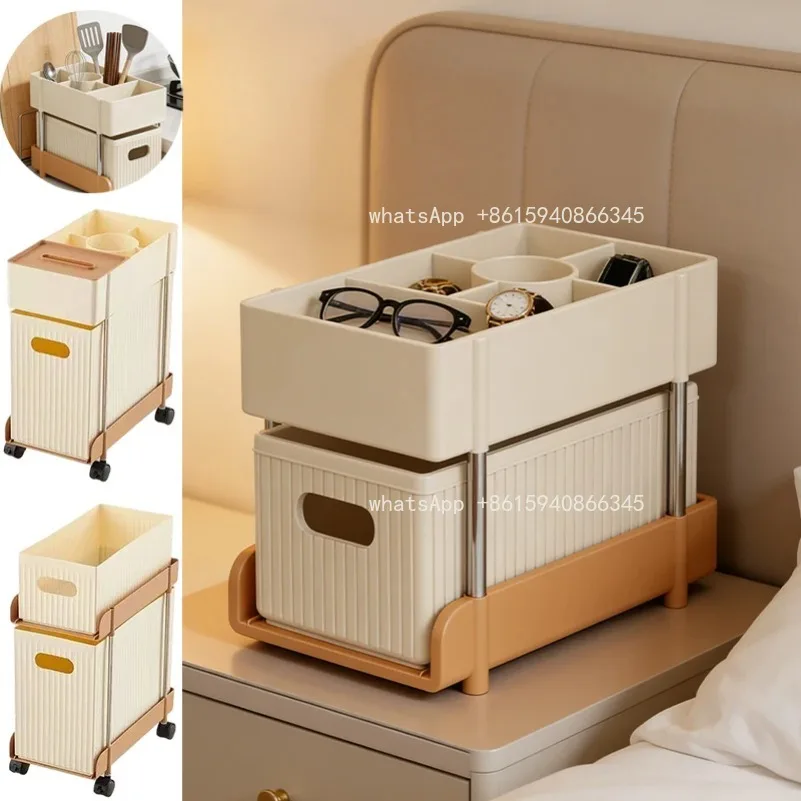 High Guardrail Anti Drop Storage Basket, Kitchen Countertop Storage Box, Multifunctional Layered Miscellaneous Sorting Cabinet