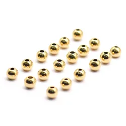 20PC 304 Stainless Steel Round Ball Beads Gold Color Loose Bead Diy Bracelet Necklace Beads For Jewelry Making Accessories