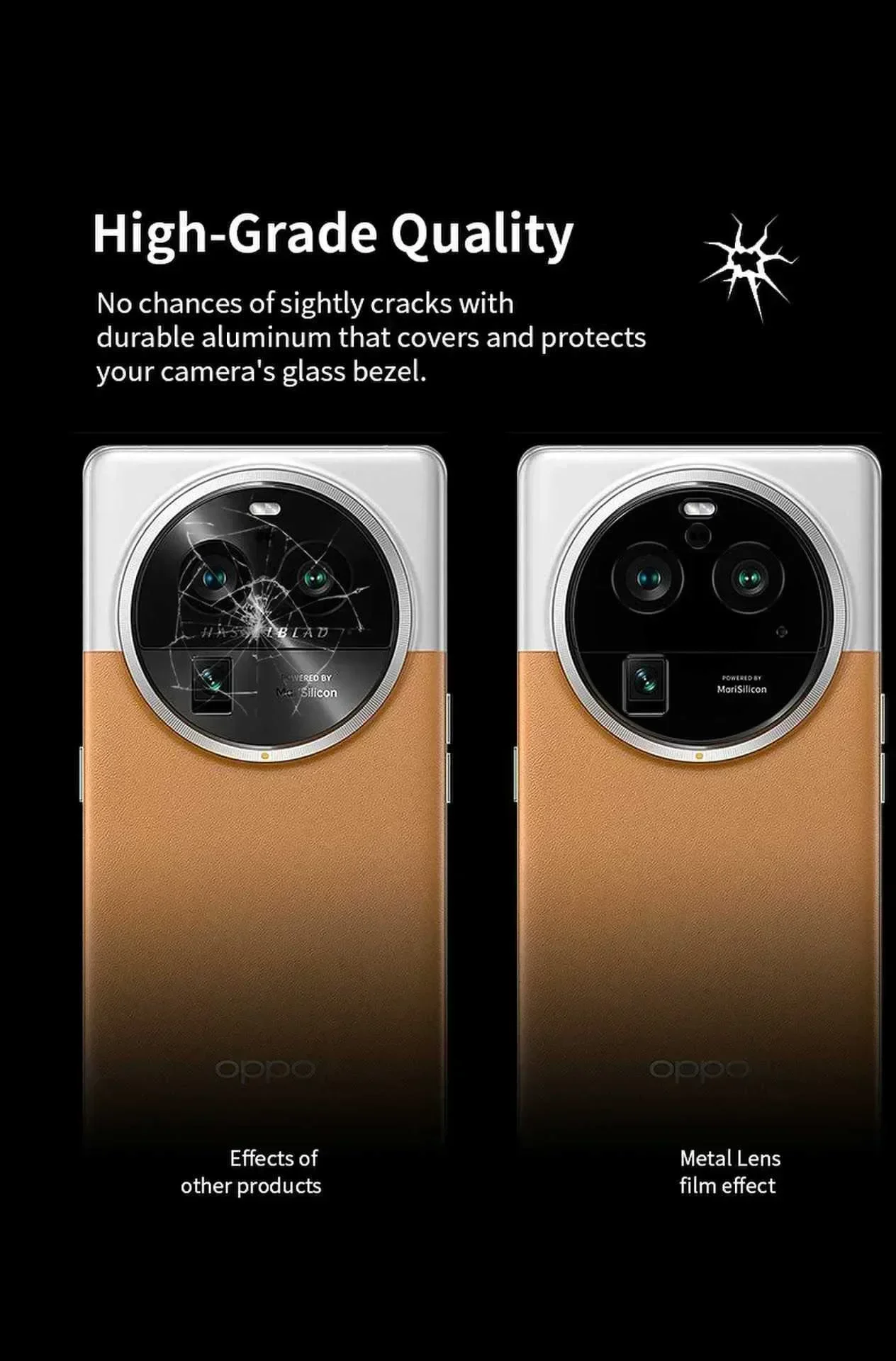 อุปกรณ์ป้องกันเลนส์กล้องถ่ายรูปโลหะสำหรับ Oppo Find X6 Pro เคสป้องกันหน้าจอกล้องสำหรับ Oppo Find X6 Pro ฟิล์มป้องกัน X6