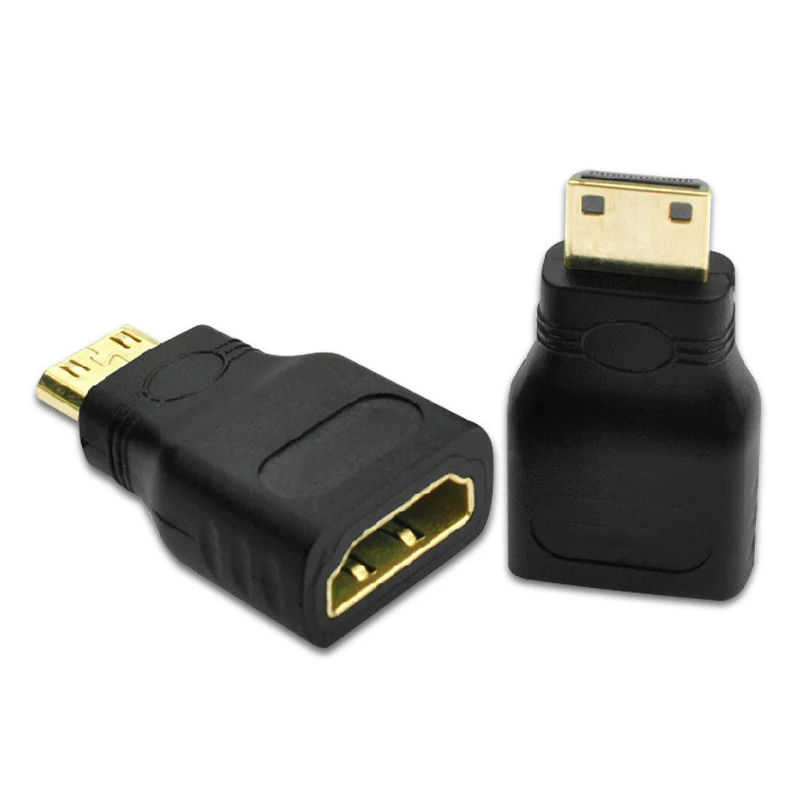 2 szt. Mini hdmi-kompatybilny z HDMI Adapter złącze męskie do żeńskiego konwertera pozłacane rozszerzenie do laptopa HD TV