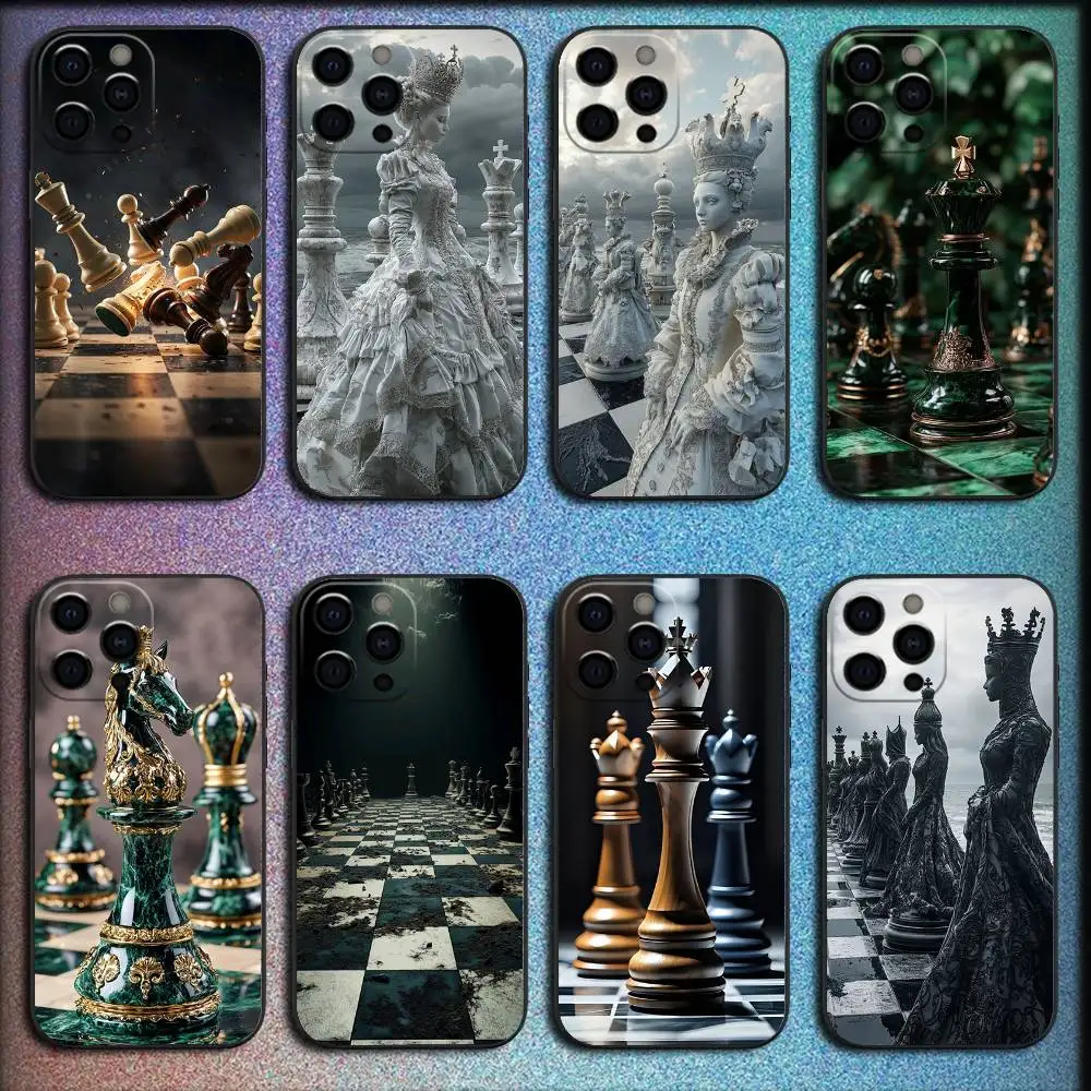 

The Art of Chess Phone Case For iPhone 16,15,14,13,12,11,Pro,XS,Max,XR,Plus,E,Mini Shockproof Black Cover
