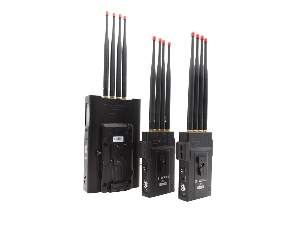 ST VIDEO STW5002 Professional wireless transmission system with 2 transmitters senders to 1 receiver and 700m distance