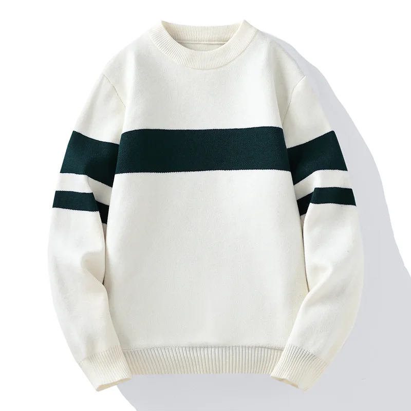 Top in maglia maglione thermos a righe coloranti a maniche lunghe stile girocollo autunno inverno