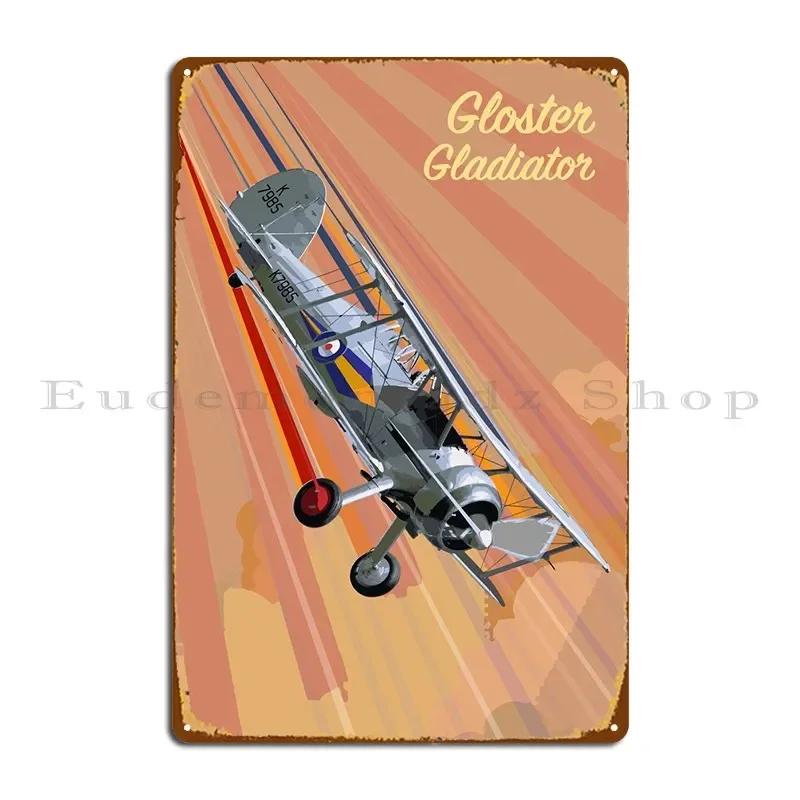 Gloster Gladiator Pop Art Metal Plaque Poster Wall Decor Designer Mural Pub Decoration Tin Sign Poster