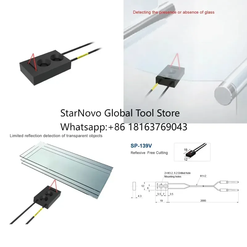 2026 Hot！ Detecting Transparent Objects Fibre Optical Sensor Diffuse Reflection Fiber Optic Sensor Probe Replacing for FU-38V