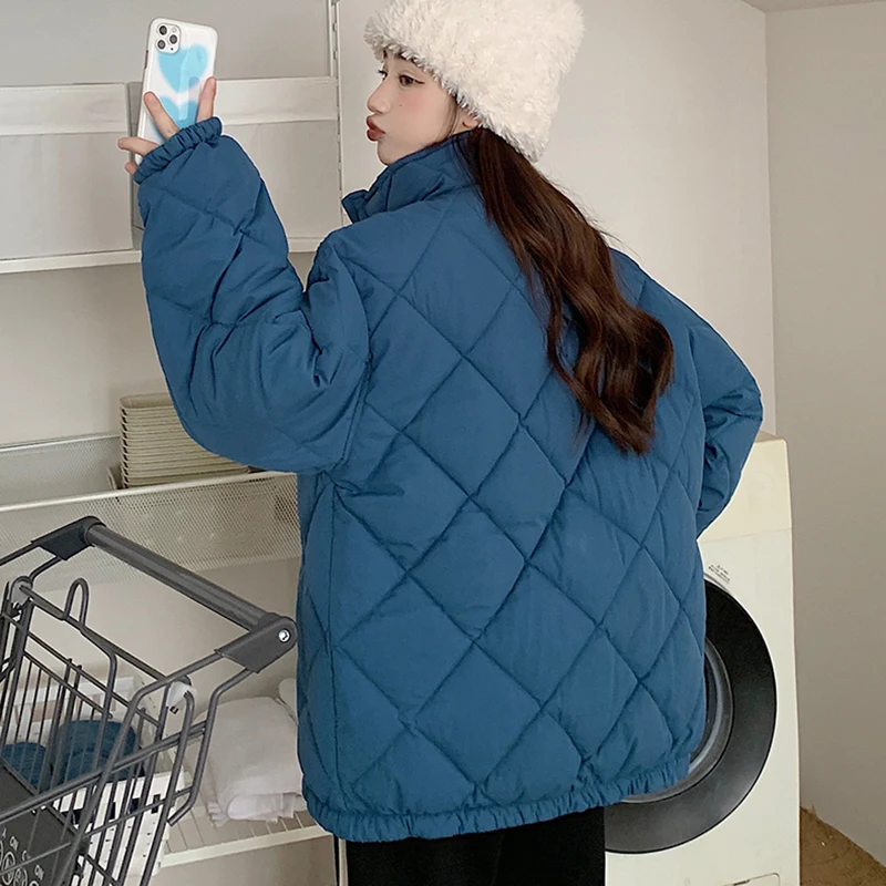 Women's down Padded Jacket Korean Loose Thick Parka Winter Outerwear Warm Short Overcoat for Students Bread Clothing 2026 New St