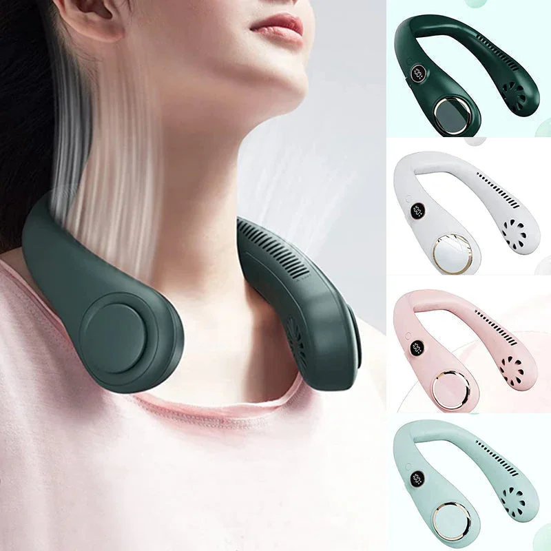 

Portable Bladeless Hanging Neck Fans USB Rechargeable Leafless Mini Air Cooling Fan Air Conditioner Wearable Neckband Fans