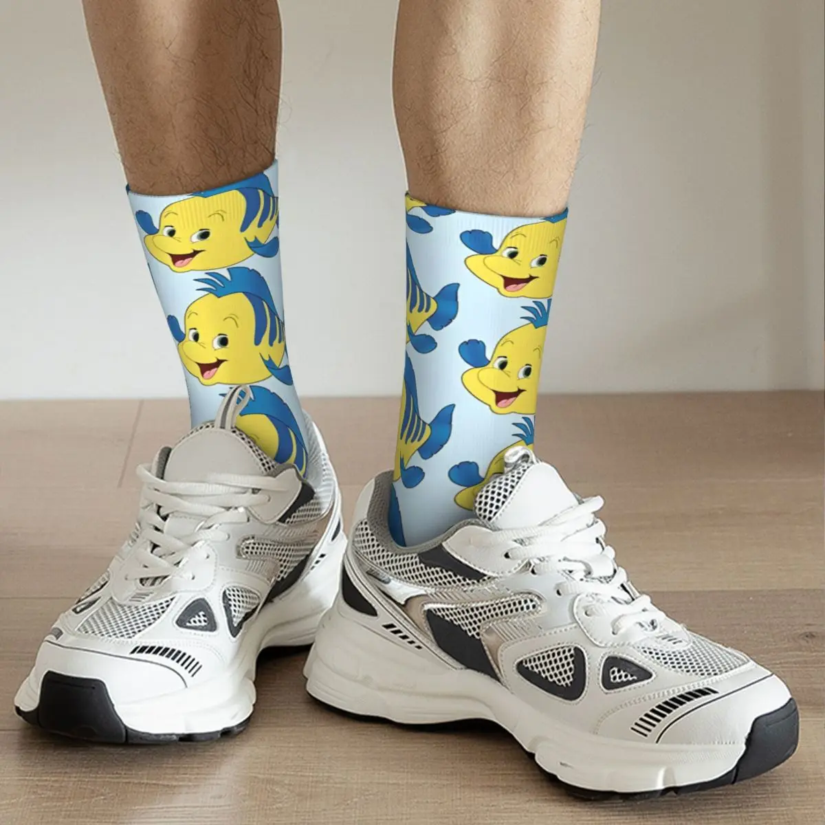 Hip Hop Retro Flounder Crazy Men's compression Socks Unisex Disney Harajuku Seamless Printed Funny Novelty Happy Crew Sock