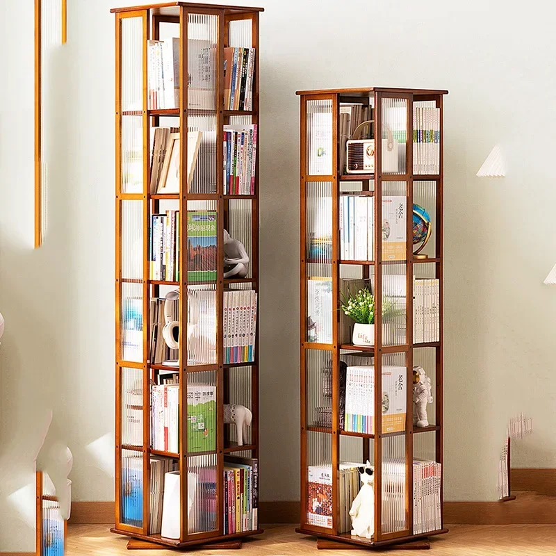 Rotierende Boden Bücherregale einfache Massivholz Designs Vintage Bücherregale traditionelle Bibliothek Bambini Wohn möbel