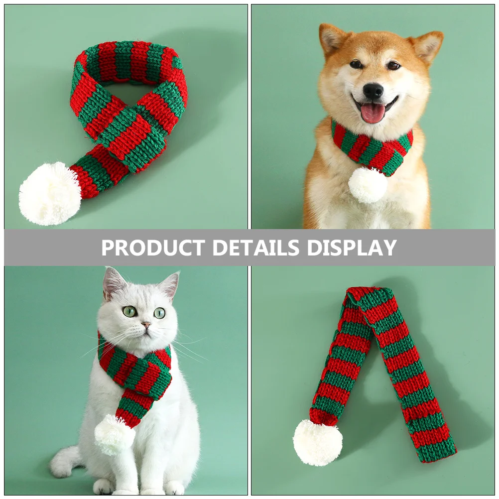 

Christmas Dog Cat Decorative Scarf Holiday Pet Neckerchief Warm Breathable Comfortable Accessory Cat Christmas Scarf