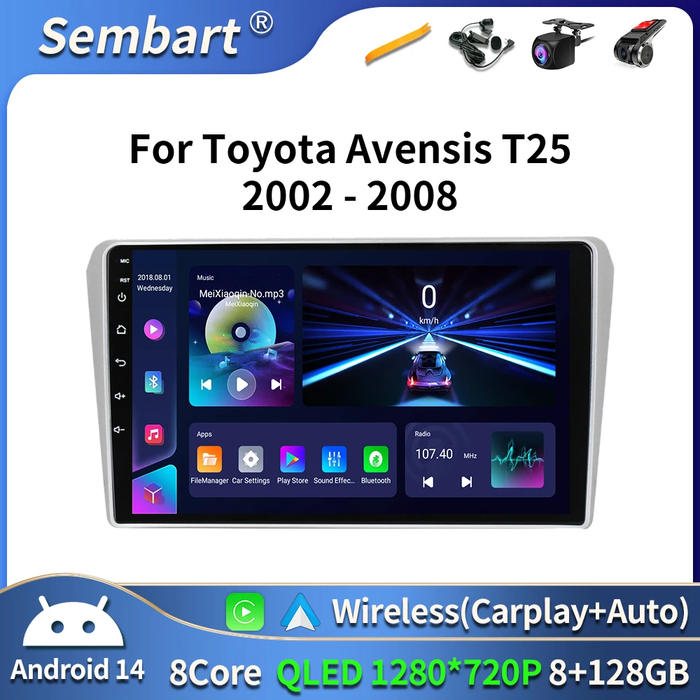 

Автомобильный радиоприемник Android 16, мультимедиа для Toyota Avensis T25 2002 2003 2004 2005-2008, навигация, 2 Din, Android, авторадио, стерео CarPlay