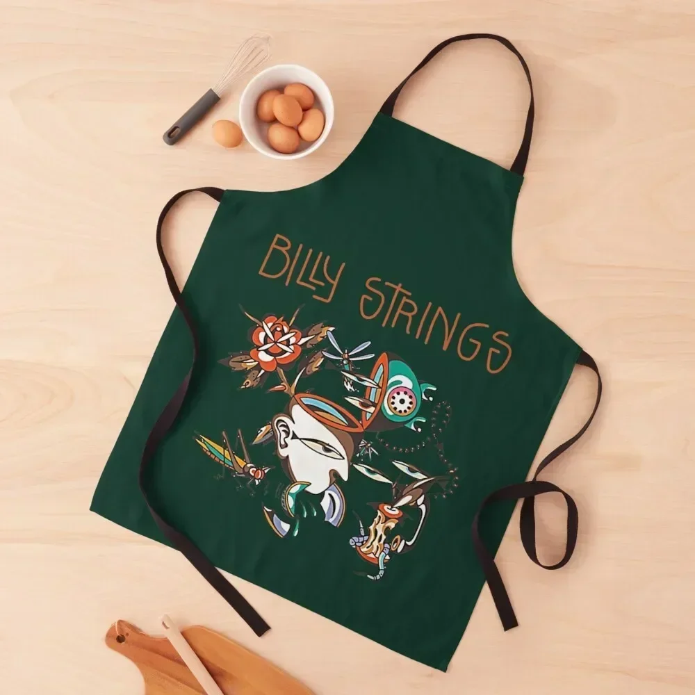

Billy Strings Art Apron For Kitchen Waiter Uniforms Barber Men's Kitchen Apron