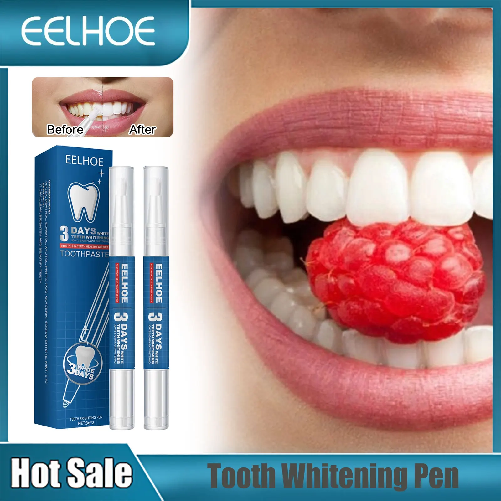 EELHOE Toothpaste Pen Teeth Whitening Gel Tooth Stain Remover Smoke Stain Whitening Gum Repair Oral Cleaning Dental Care Essence