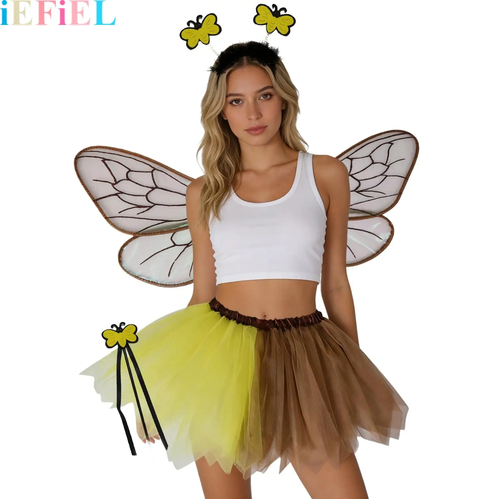 

Kids Adults Bee Wings Antenna Headband Etc Costume Accessories for Halloween Festivals, Concerts Cosplay Themed Events