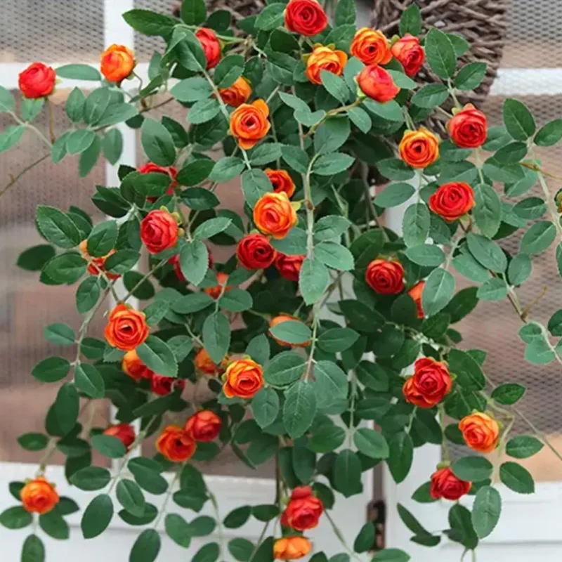 90 سنتيمتر زهرة اصطناعية روز الكرمة حديقة المنزل الجدار الشنق إكليل الزفاف الديكور وهمية عيد الميلاد DIY بها بنفسك ترتيب أوراق خضراء #5