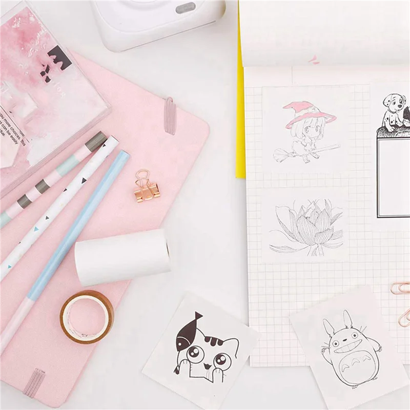 9 لفات من الورق الحراري القابل للطباعة مقاس 57 × 30 مم ورق الصور للطابعة PAPERANG P1 P2