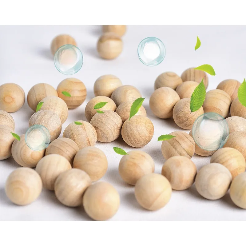 50 Pcs /5pcs Wardrobe Clothes Drawer Mildew Pest Control Wood Ball Moth Insect Camphor Bug Repellent Natural Wood