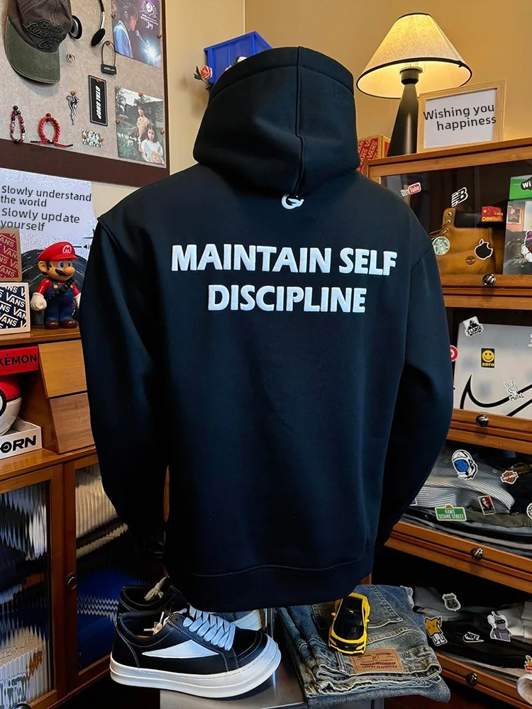 

Мужская толстовка с американским принтом, осенне-зимняя, утепленная, свободного кроя, плотная и жесткая, премиум-класса, Cleanfit Jaet