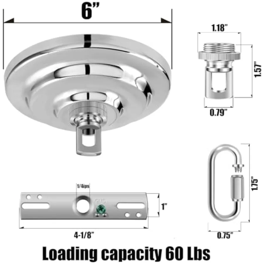 Light Kit with Heavy Duty, Replacement Cover Plate with Mounting Hardware for Chandelier, Pendant Light, Swag Light, Ceiling Fa
