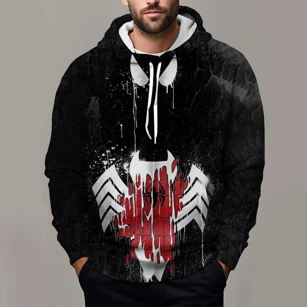 Autumn and Winter New Men's Hoodie 3D Printed with Marvel Spider Man Pattern Outdoor Sports Fashion Street Men's Hoodie