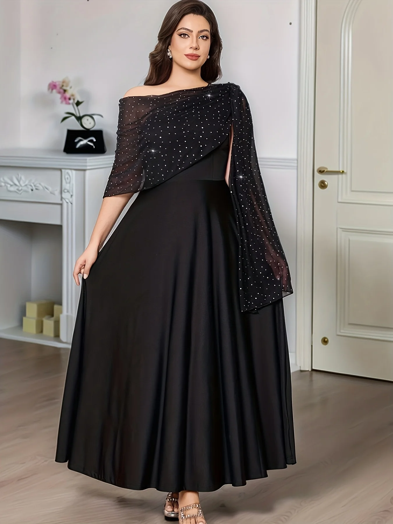 Large Elegant Solid Color Dress - Image 3