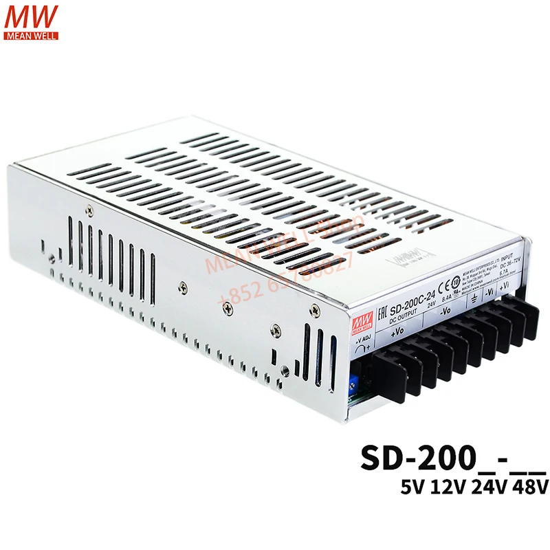 Original MEAN WELL Switching Power Supply 200W Single Output DC-DC Converter SD-200B-05 SD-200C-05 SD-200D-05 SD-200B-12 24 48