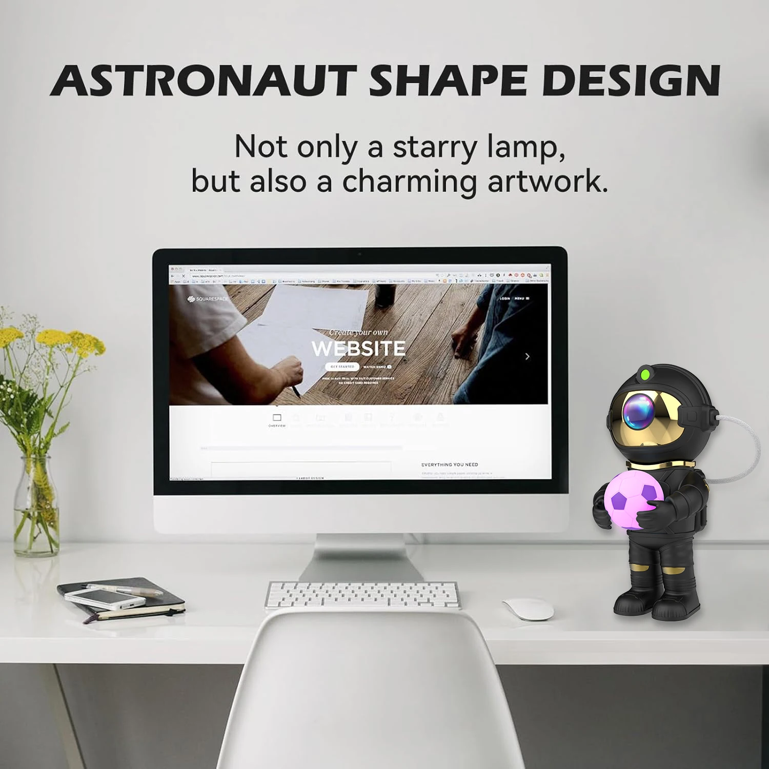 مصباح بروجيكتور جالاكسي لرائد الفضاء يجعل هدية ممتازة لعيد الميلاد وعيد الميلاد وهي مثالية لتزيين غرفة النوم.