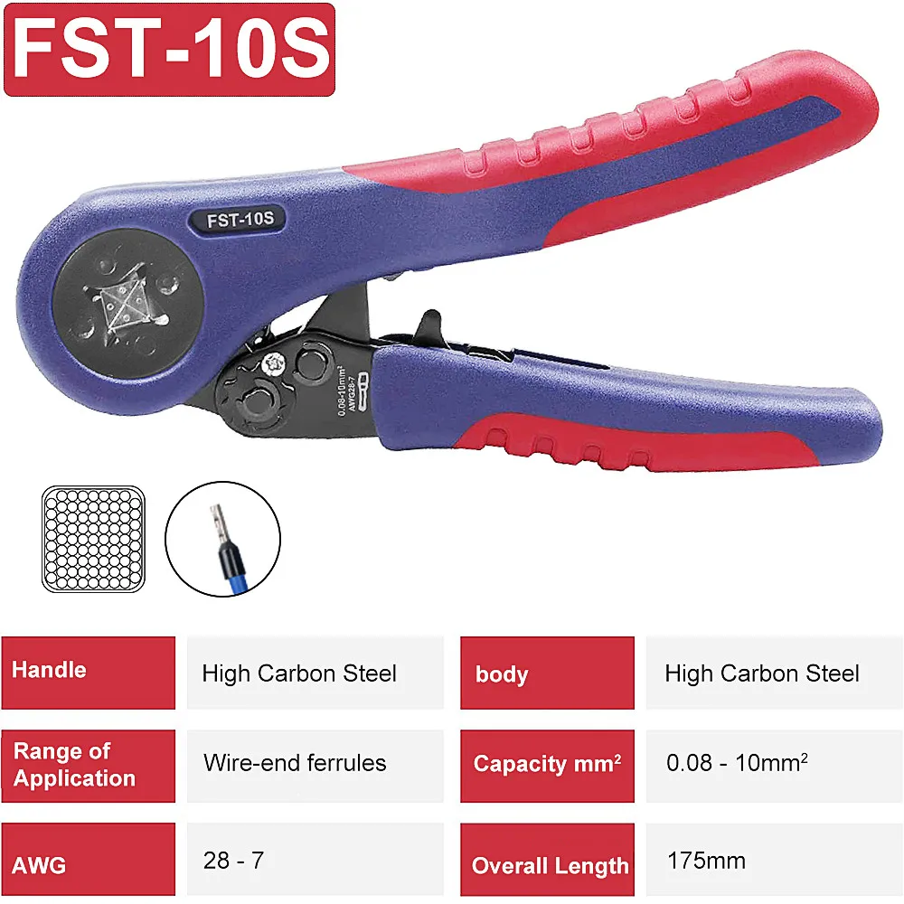 Ferrule Crimper,Yangoutool Unique Patented Design Ferrules Crimp Tool FST 10S Used For Awg28-7, End-sleeves Wire Crimping Tool