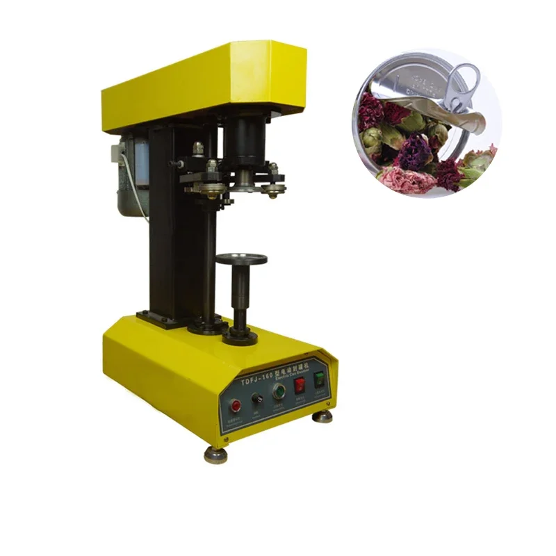 TDFJ-160 Desktop Automatic Container Capping Machine Cans Seal Machine Paper Cans PET Plastic Tank Cover Pot Metal Machine 220V