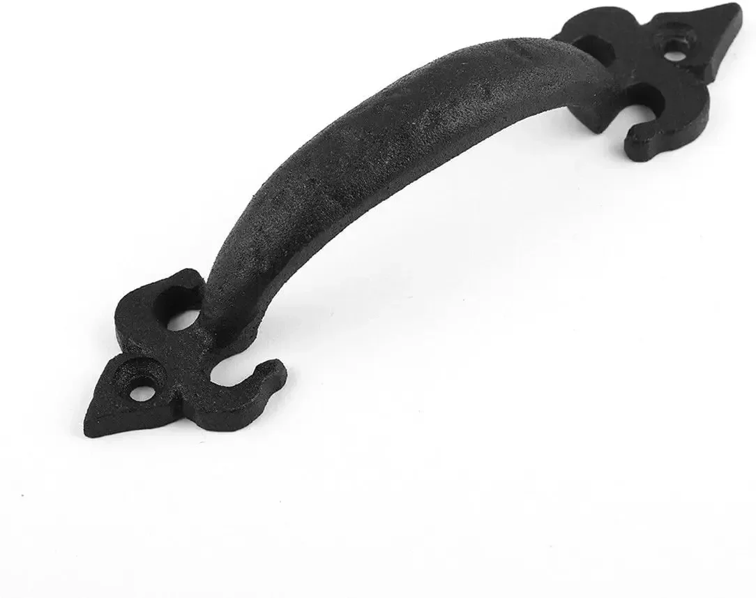 

[XMSJ]Cabinet Handles 5 In. Black Wrought Iron Pull Handle Vintage Drawer And Dresser Door Handles With Mounting Hardware Pack O