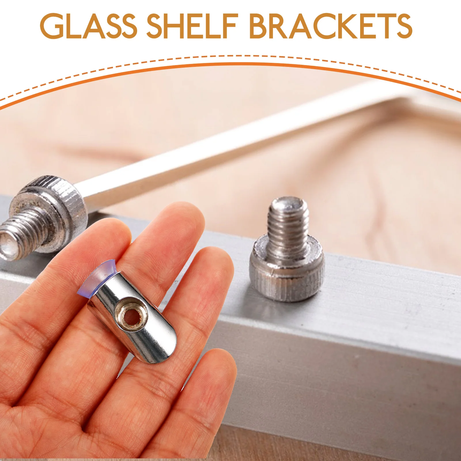 

8 Pcs Furniture Support Accessories Zinc Alloy Glass Shelf Brackets Railing Mirror Holder Sturdy Durable Easy Install Hardware