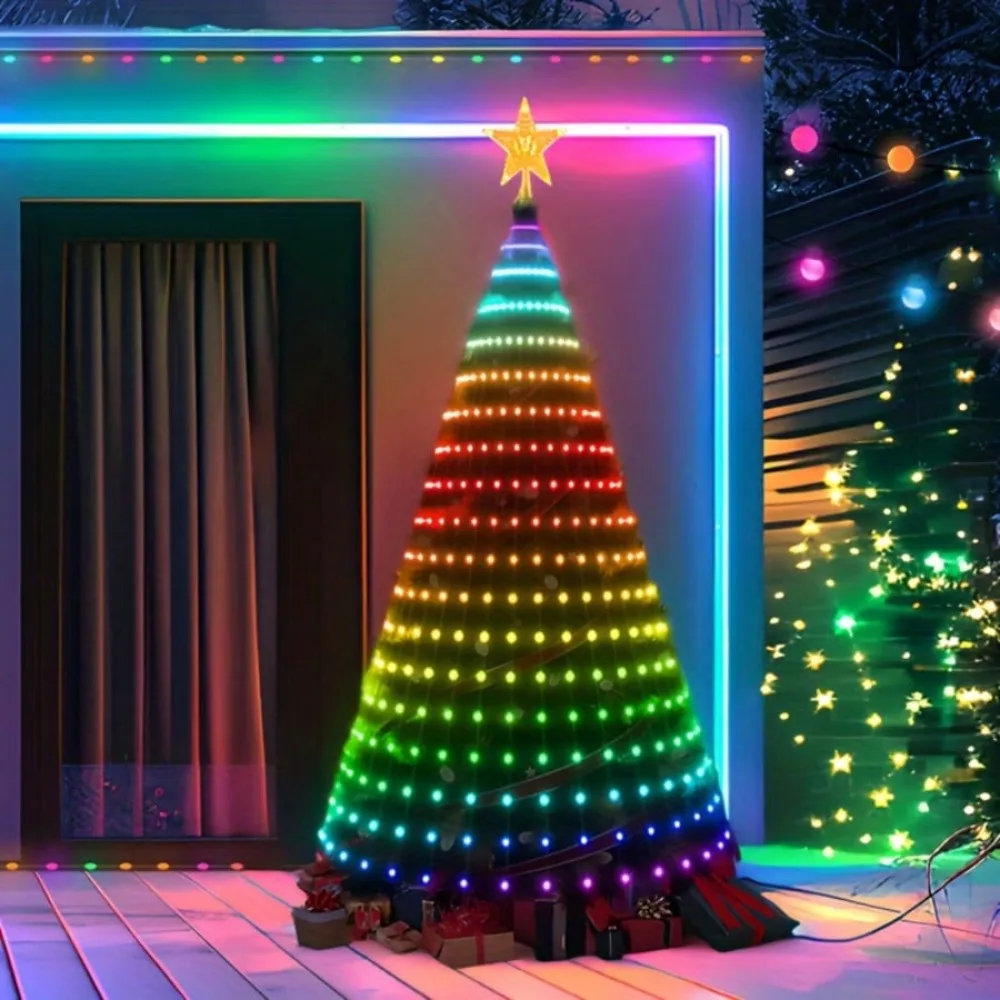 400 LED Smart Christmas Tree Lights Christmas String Lights DIY Pattern Text Timer Music Sync APP Control for Xmas Tree Decor