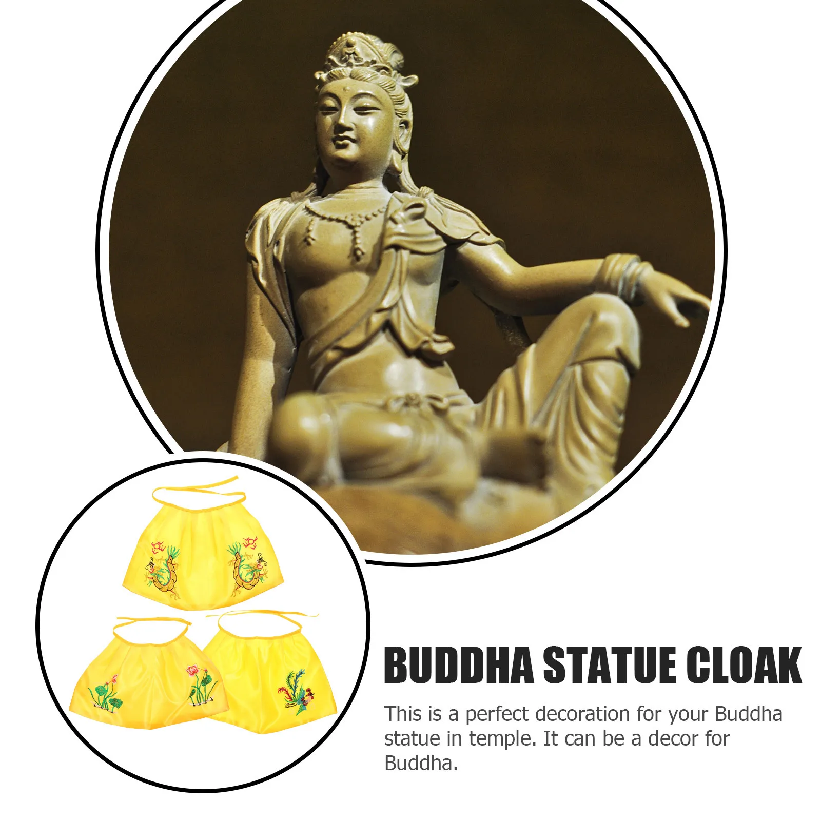 3 قطعة تمثال أفالوكيتسفارا عباءة الإبداعية قابلة لإعادة الاستخدام النسيج بوديساتفا شال لعرض سطح المكتب الديكور تمثال بوذا شال #4