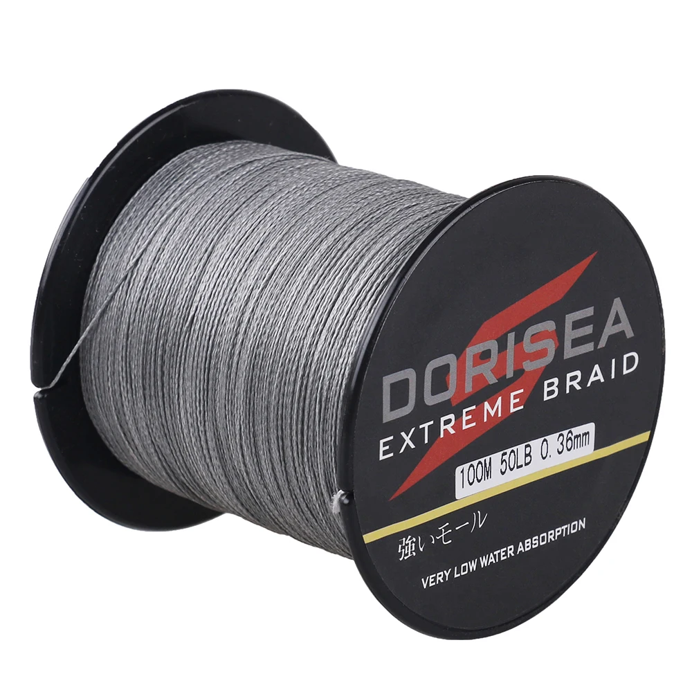 DORISEA 8 Strands 100m Extreme Braided Multifilament Fishing Line 6lb 10lb 20lb 30lb 60lb 80lb 100lb 200lb 300lb