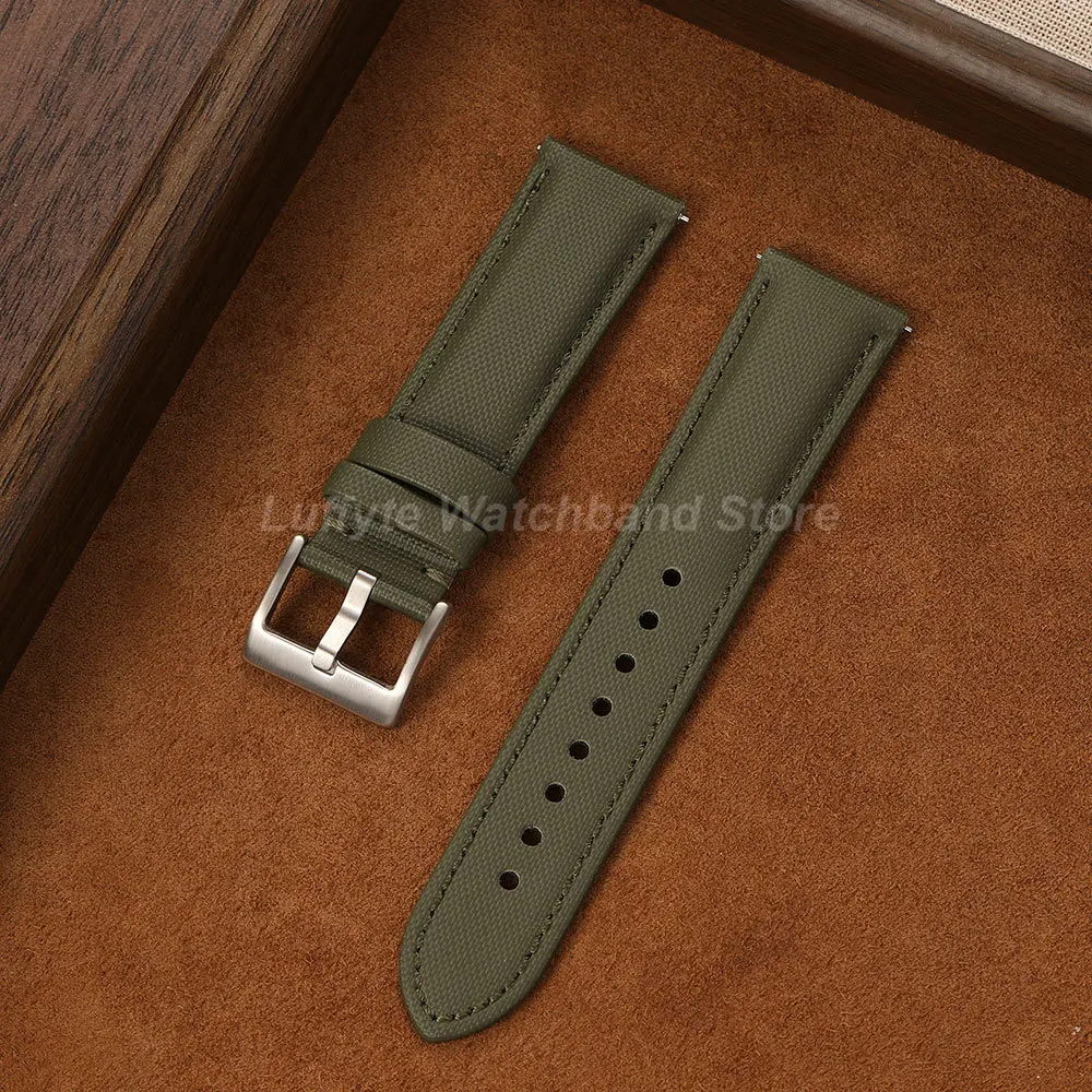 Stoff-Segeltuch Uhrenarmband Schnellverschluss Uhrenband 20mm 22mm Schwarz Armeegrün Blau Uhrenarmband für Herren Armband
