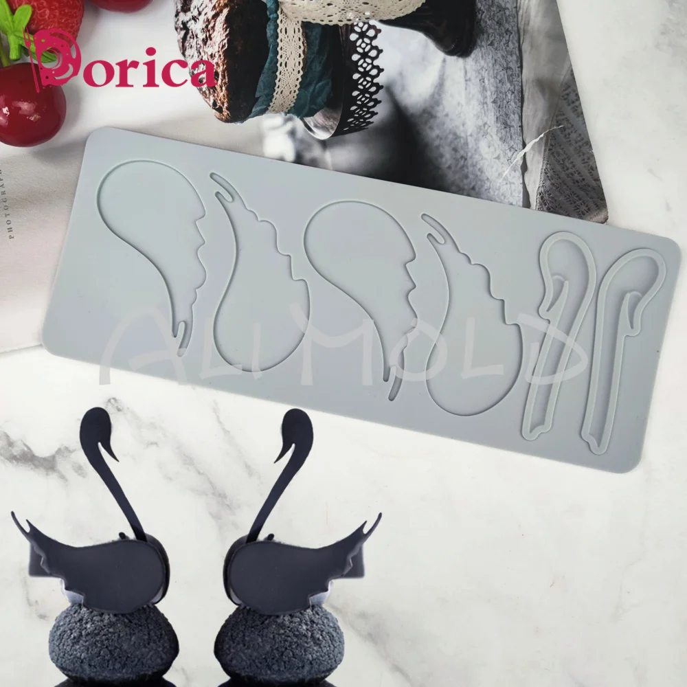 Moules en Silicone cygne, tapis de gâteau en dentelle de qualité alimentaire, bricolage, Fondant, Sugarcraft, pépites de chocolat, pâtisserie, Dessert, décoration, ustensiles de cuisine