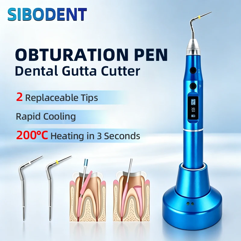 Dental Gutta Percha Obturation Pen Root Canal Filling Cutter with 2 Tips 3-Second Fast Heating Dental Heating Instrument