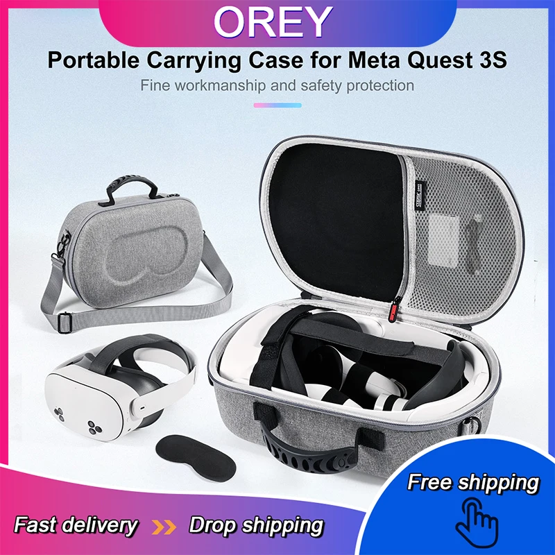 Head Mounted Storage Bag Accessories Suitable for Meta Quest 3S VR Handheld Portable Compatible Head Mounted Diagonal Cross Bag