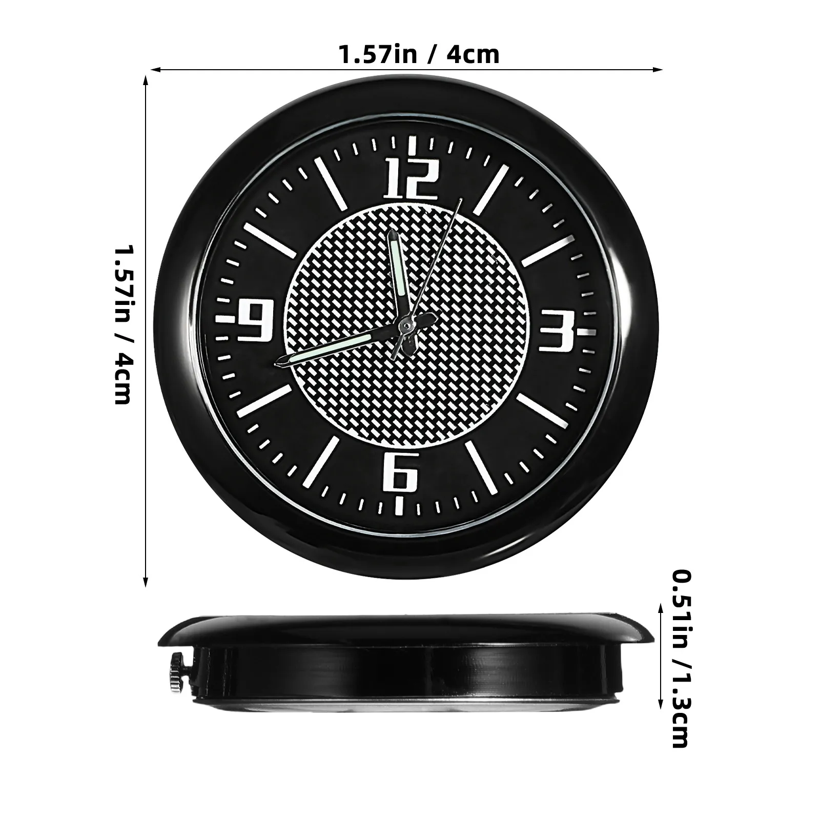 2Pcs Car Clock Stick on Dashboard Waterproof Quartz Movement Mini Digital Clock Dashboard Decorative Car Accessories