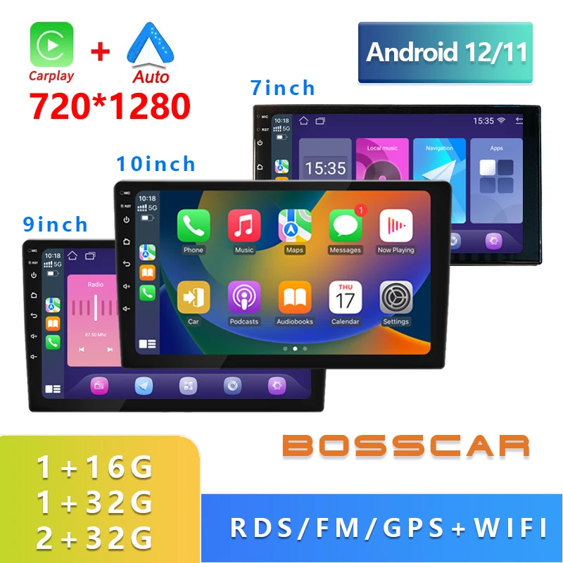 

Android 12 Car Audio Multimedia Player 32G 2 Din 7"/9"/10" Universal Display WIFI GPS Carpaly For Hyundai Nissan Toyota Kia VW