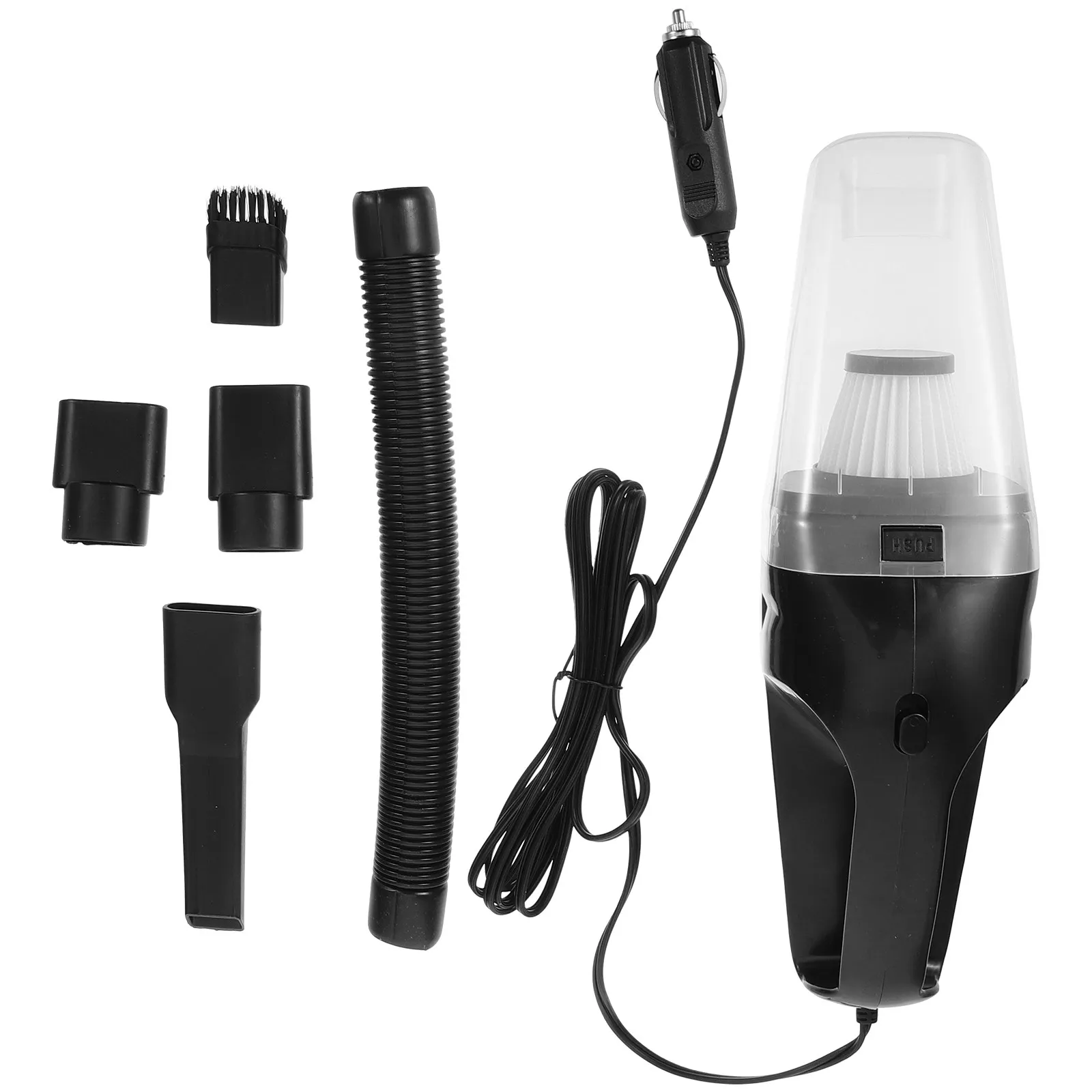 Супермощный портативный автомобильный пылесос 12В 120Вт с турбонаддувом, эффективный пылесборник, длинный шнур, для уборки в автомобиле