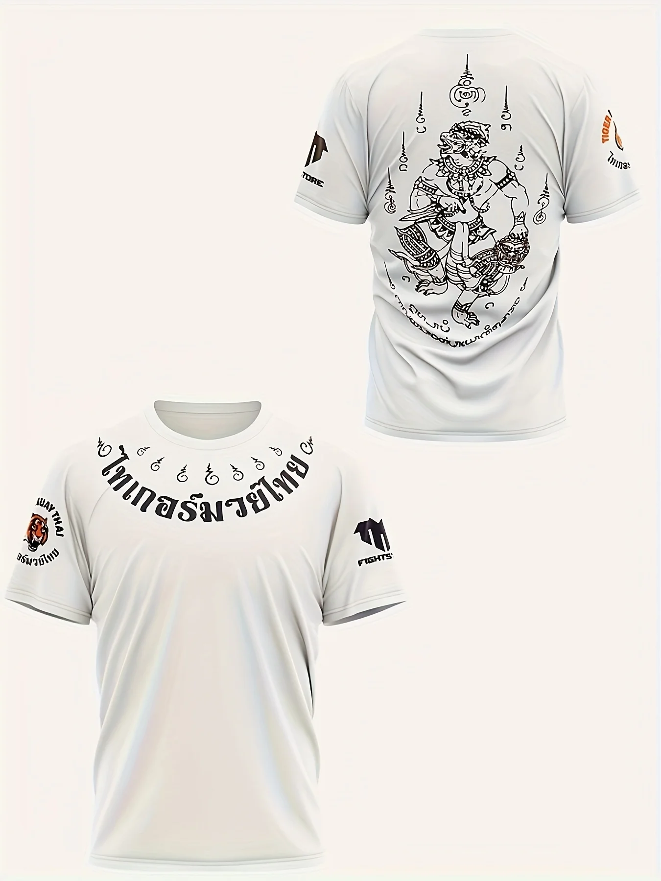 تي شيرت تدريب Muay Thai للرجال - أكمام قصيرة قابلة للتنفس وممتصة للرطوبة ومتينة مع تصميم ملاكمة نابض بالحياة للجري في صالة الألعاب الرياضية #2