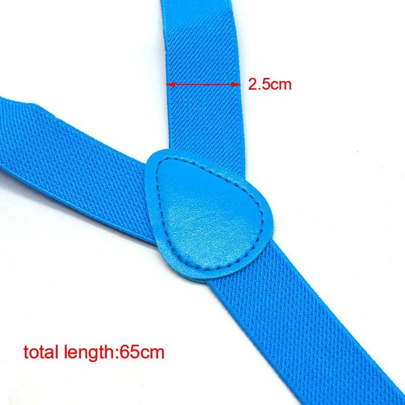 1Set Boys Girls Suspenders Clip-on Y-Back Braces Bow Tie Kids Adjustable Elastic Soild Color Children Belt Bowtie Set