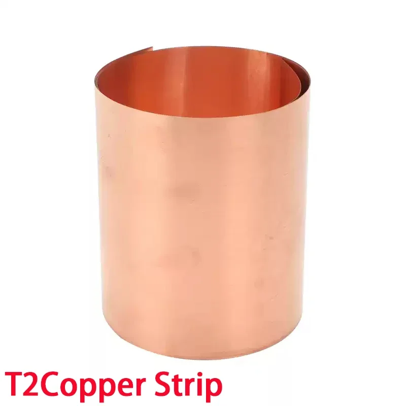 

1 Meter Width 100-400mm 99.99% Pure Copper Foil Strip High Purity T2 Red Copper Shielded Sheet Roll Thickness 0.01mm -0.4mm