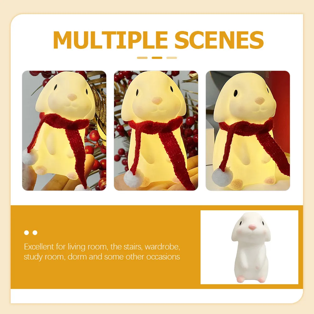 

Набор из 2 ночников: милые кролики, прикроватные светильники для детской и спальни, светодиодные настольные лампы, мультяшный дизайн