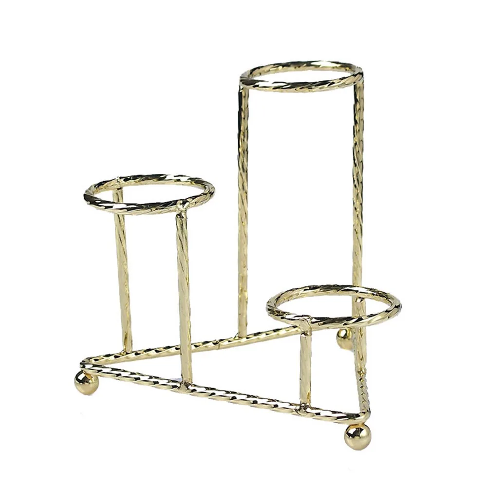 Metal Triple Ring Crystal Sphere Stand Holder Triangular Gemstone Ball Display Base for Mineral Specimen Decor