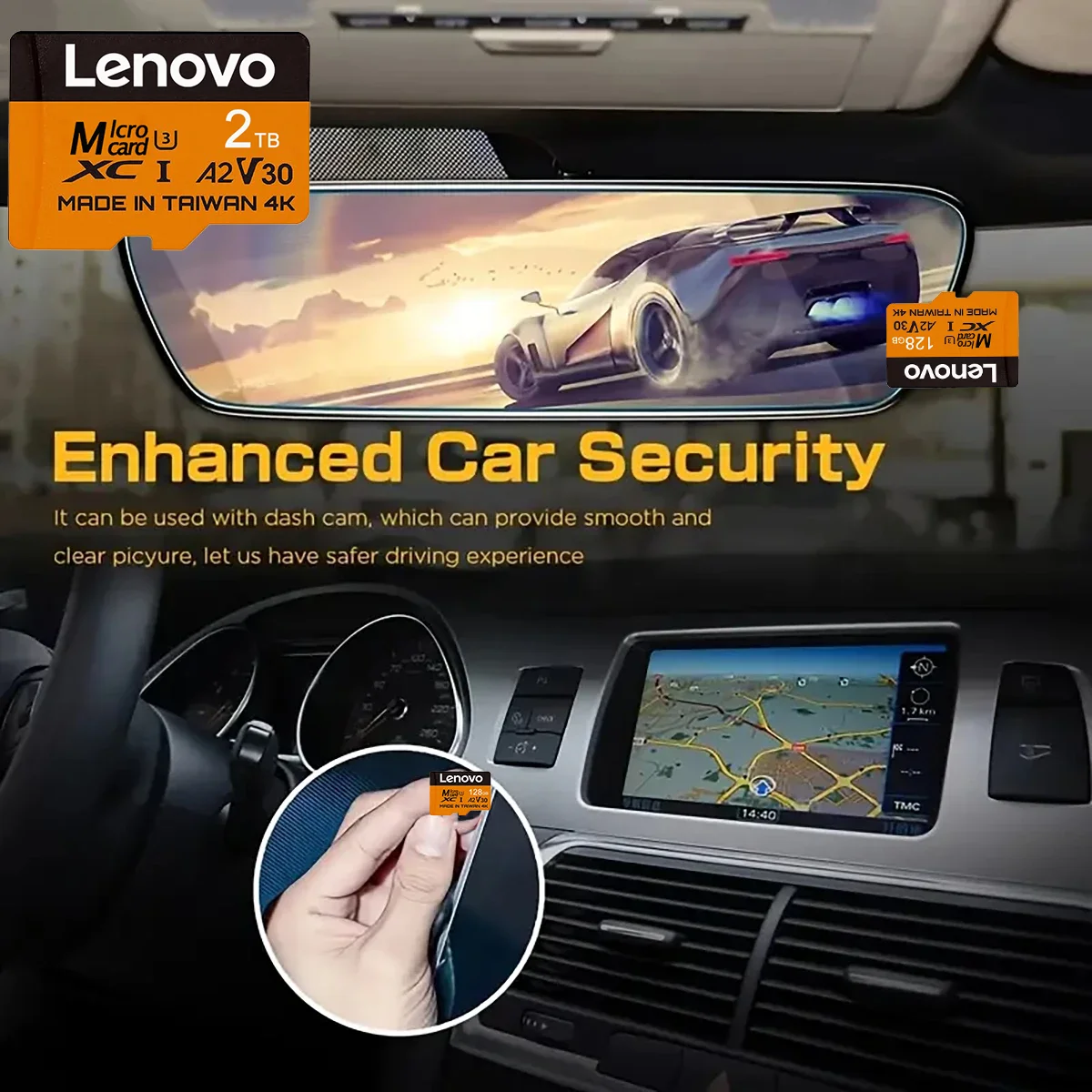 Tarjeta de memoria Lenovo de 1TB, 64GB, 512GB, tarjeta SD de 2TB, Micro TF, velocidad rápida, 256GB para cámara DSLR, PC, pago seguro en todo el mundo